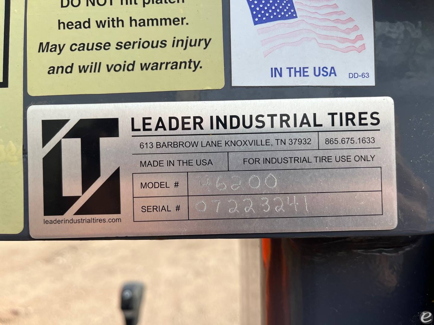 2022 Leader 46200 Tire Press