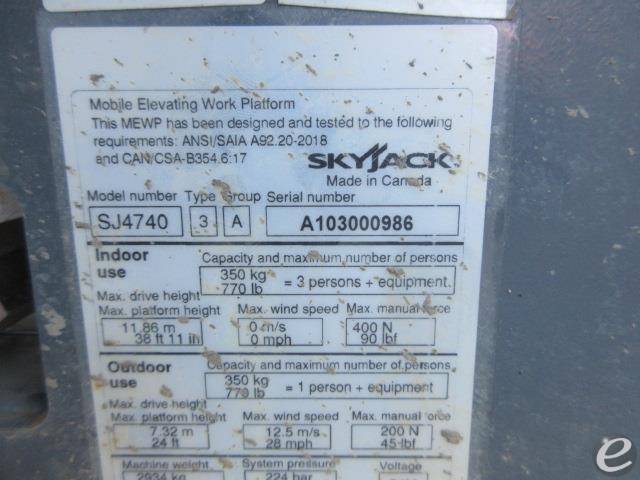 2021 Skyjack SJ4740