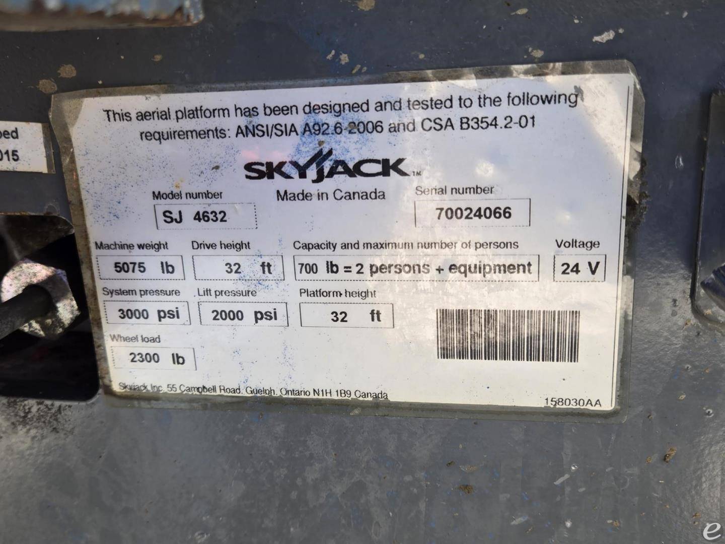 2015 Skyjack SJIII4632