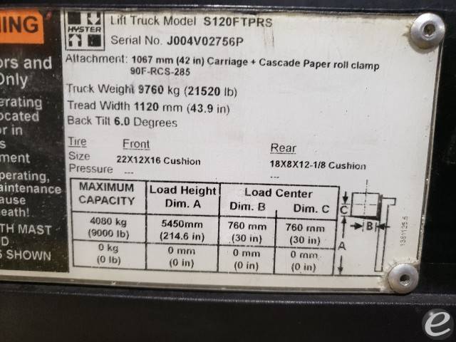 2016 Hyster S120FTPRS