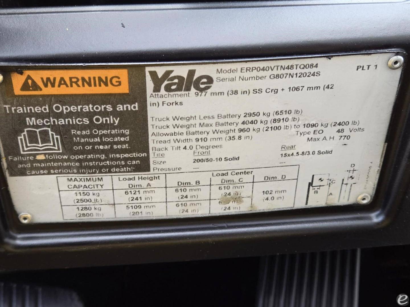 2018 Yale ERP040VT