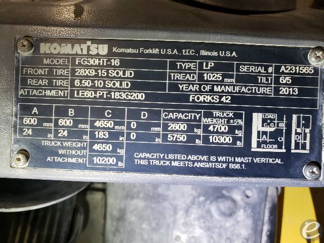 2013 Komatsu FG30HT-16