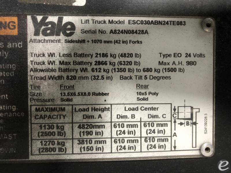 2003 Yale ESC030AB