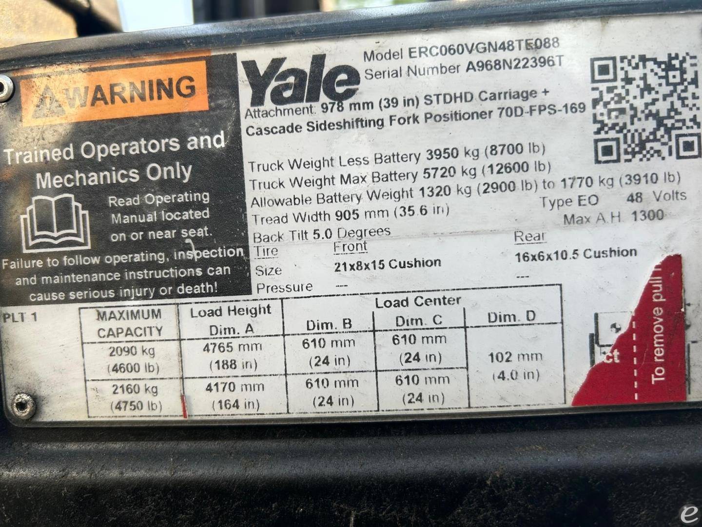 2019 Yale ERC060VG