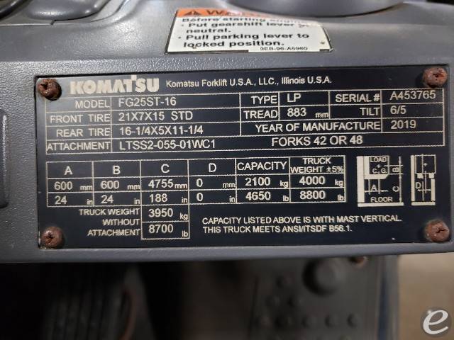 2019 Komatsu FG25ST-16