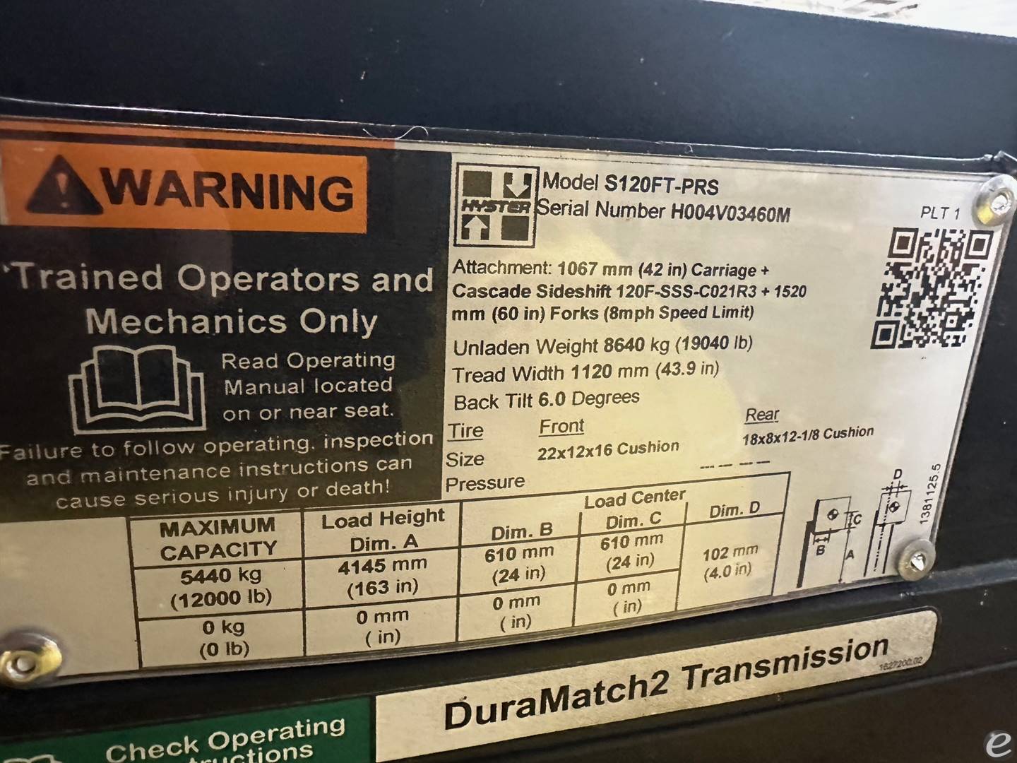 2014 Hyster S120FT-PRS