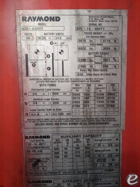 2014 Raymond 425-C35TT