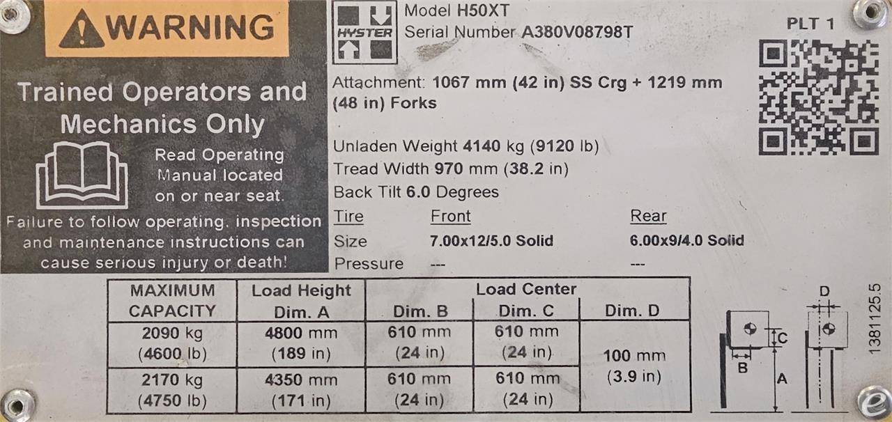 2019 Hyster H50XT