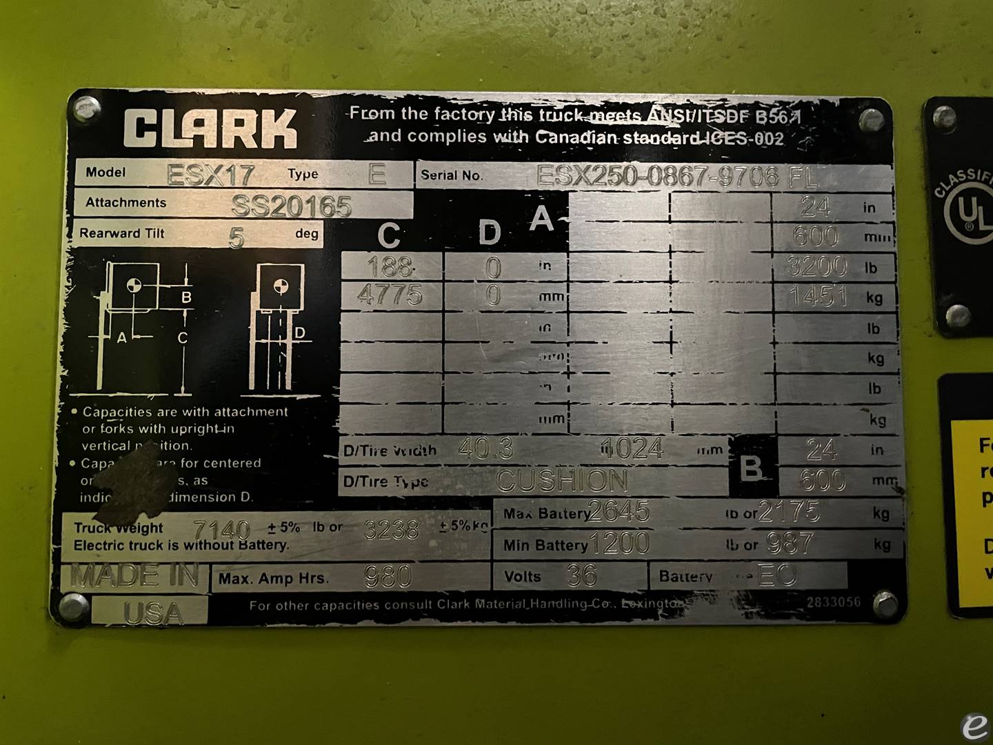 2019 Clark ESX17