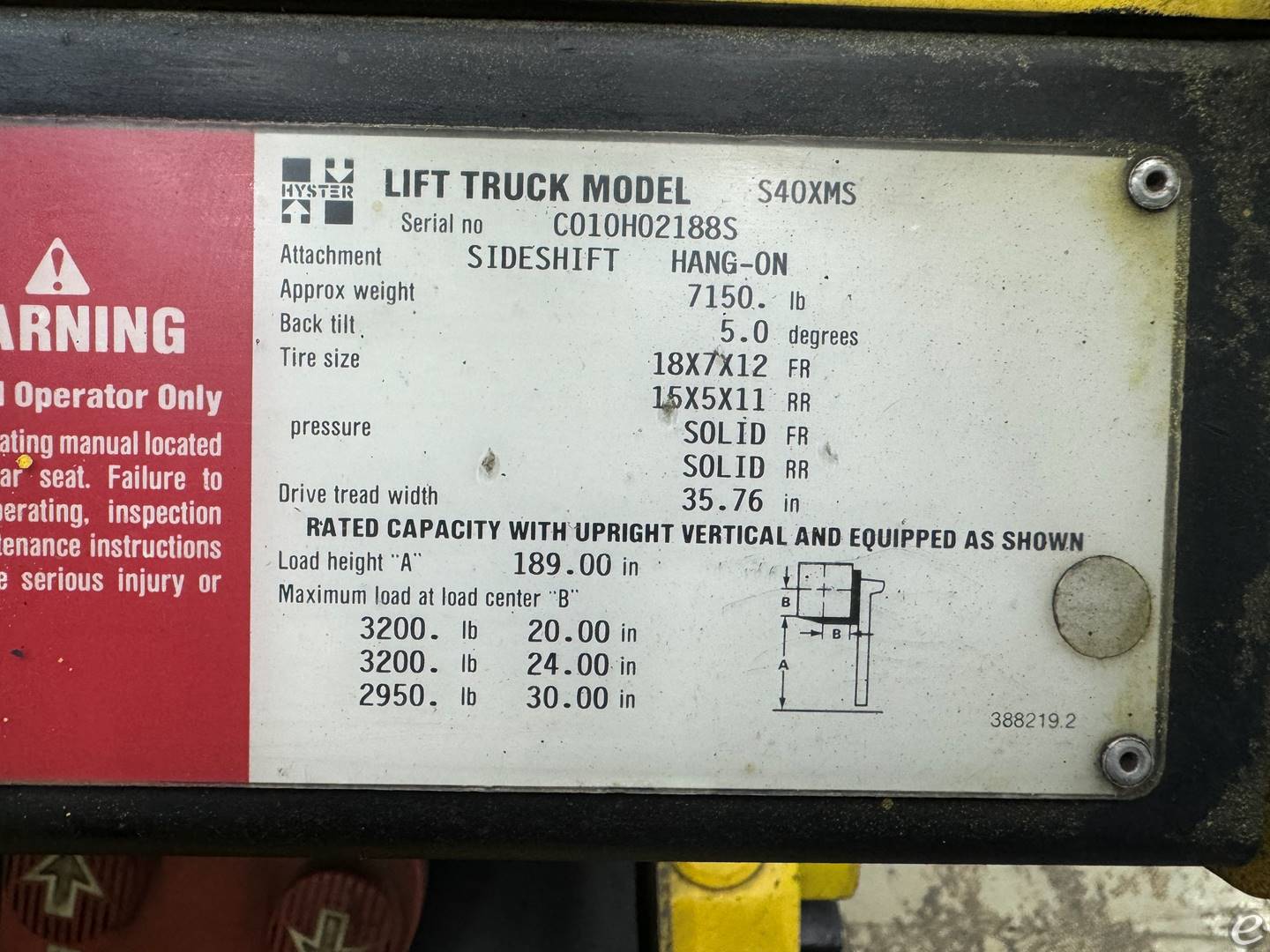 1995 Hyster S40XMS