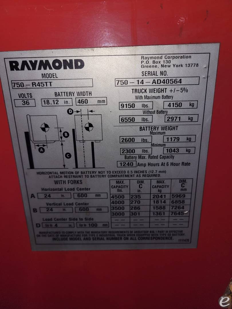 2014 Raymond 750-R45TT