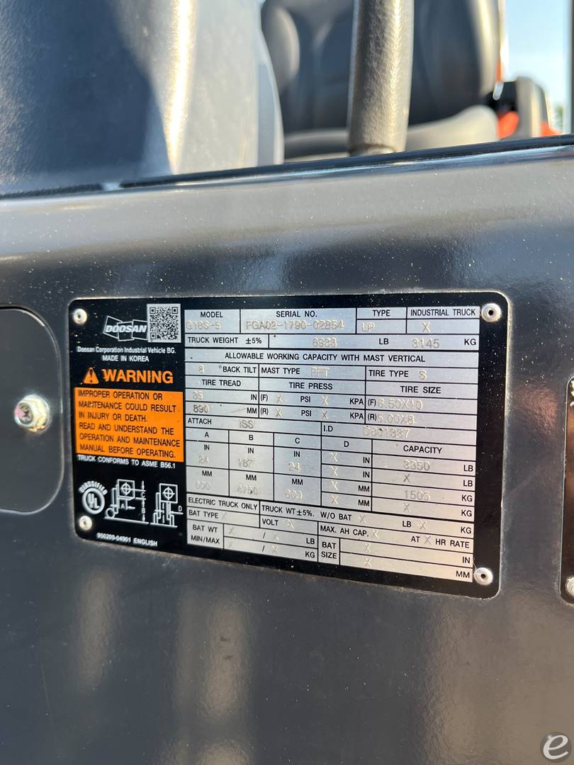 2019 Doosan G18S-5