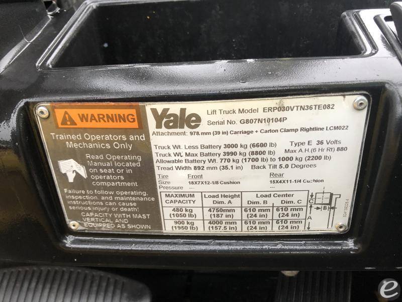 2016 Yale ERP030VT