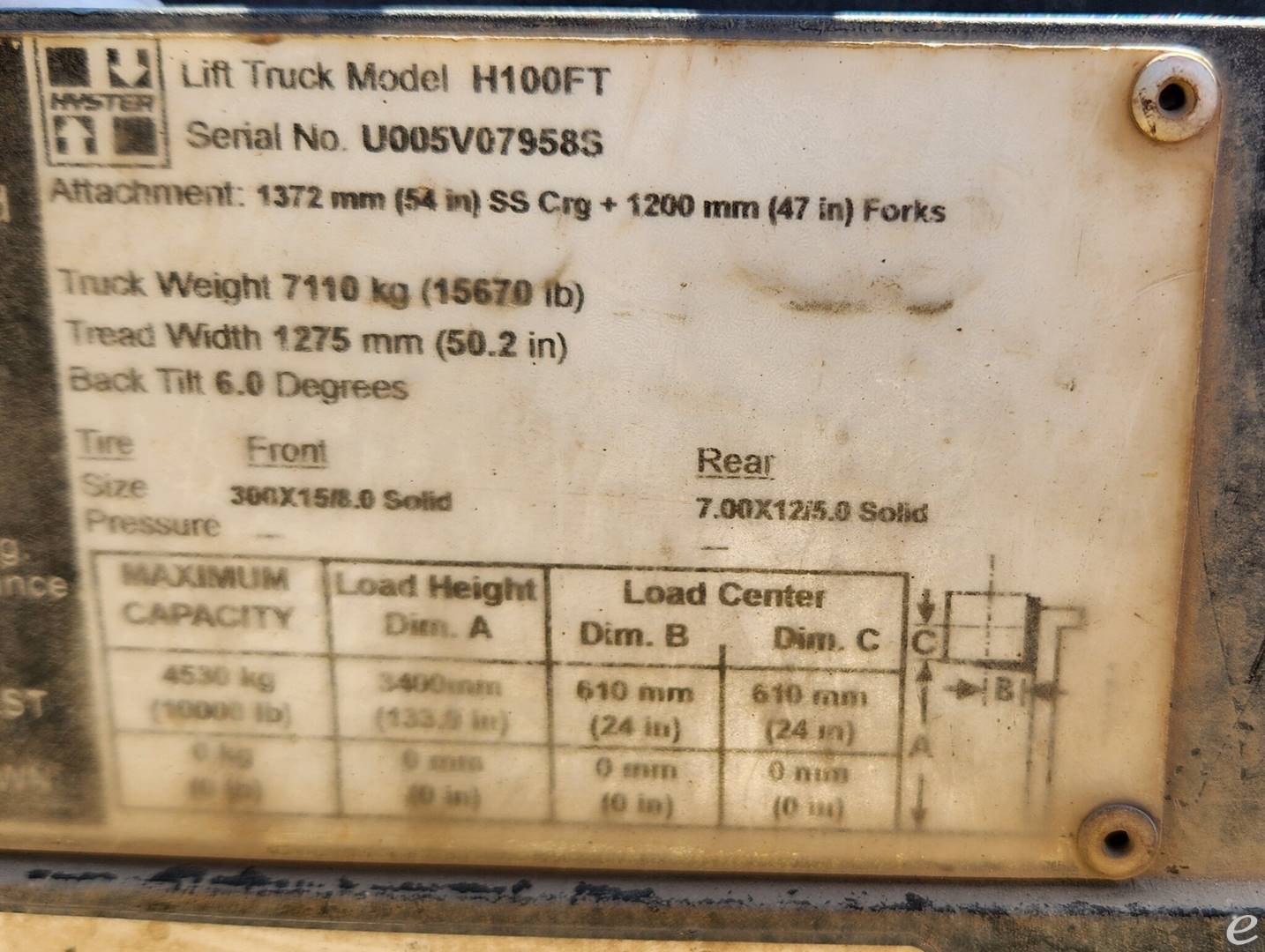 2018 Hyster H100FT