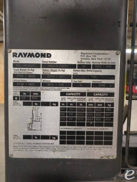 2011 Raymond 560-OPC30TT