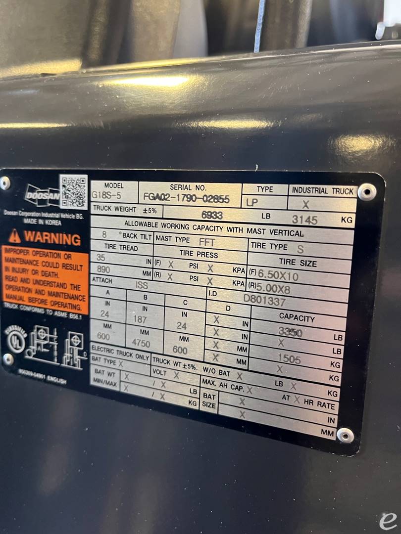 2019 Doosan G18S-5