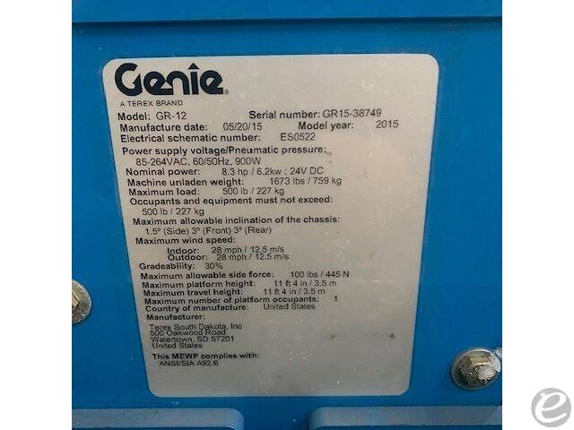 2015 Genie GR-12