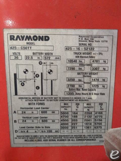 2016 Raymond 425-C50TT