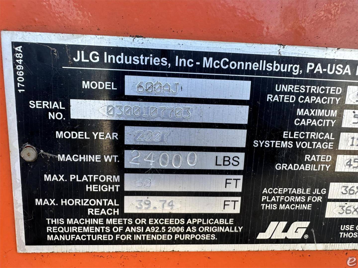 2015 JLG 600AJ