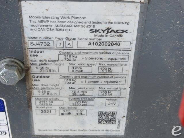 2021 Skyjack SJ4732