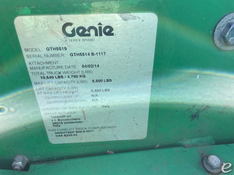 2014 Genie GTH-5519