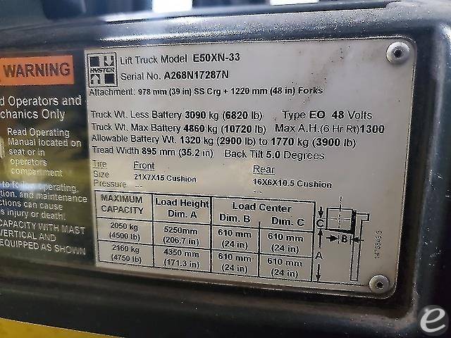 2015 Hyster E50XN