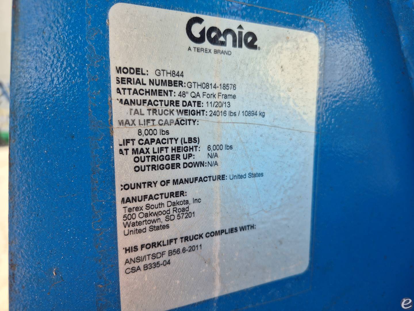 2014 Genie GTH-844