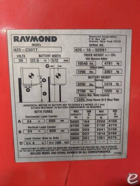 2015 Raymond 425-C50TT