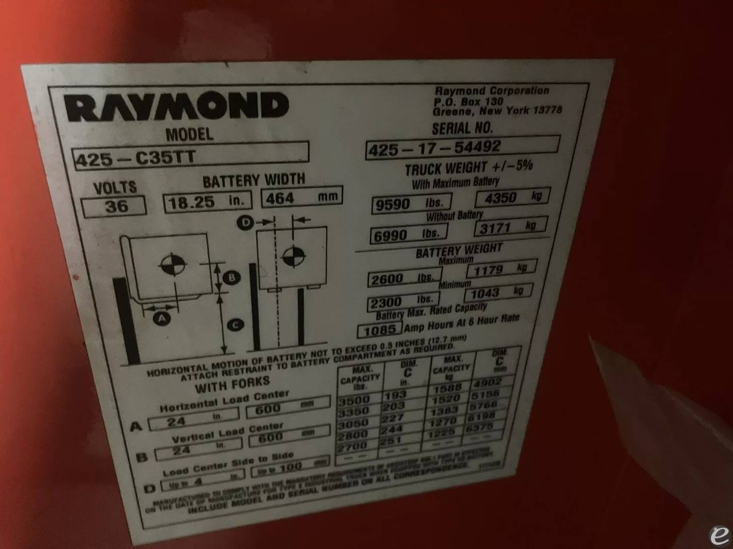 2017 Raymond 425-C35TT