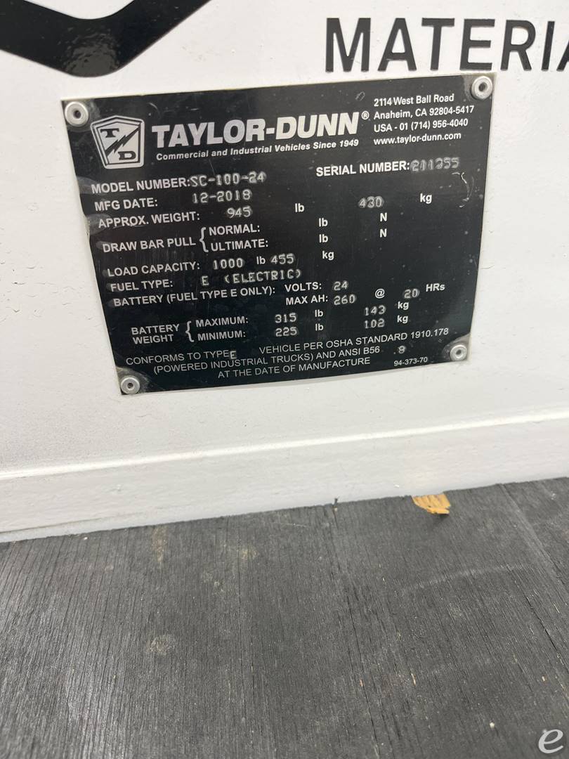 2019 Taylor Dunn SC100