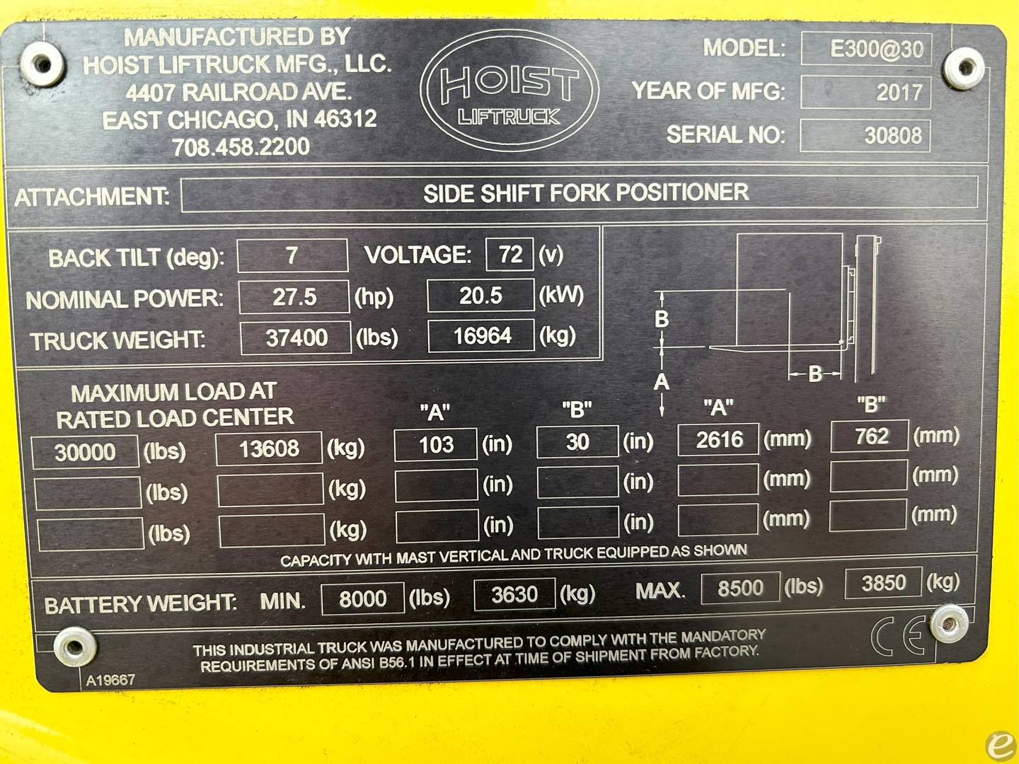 2017 Hoist Liftruck E300