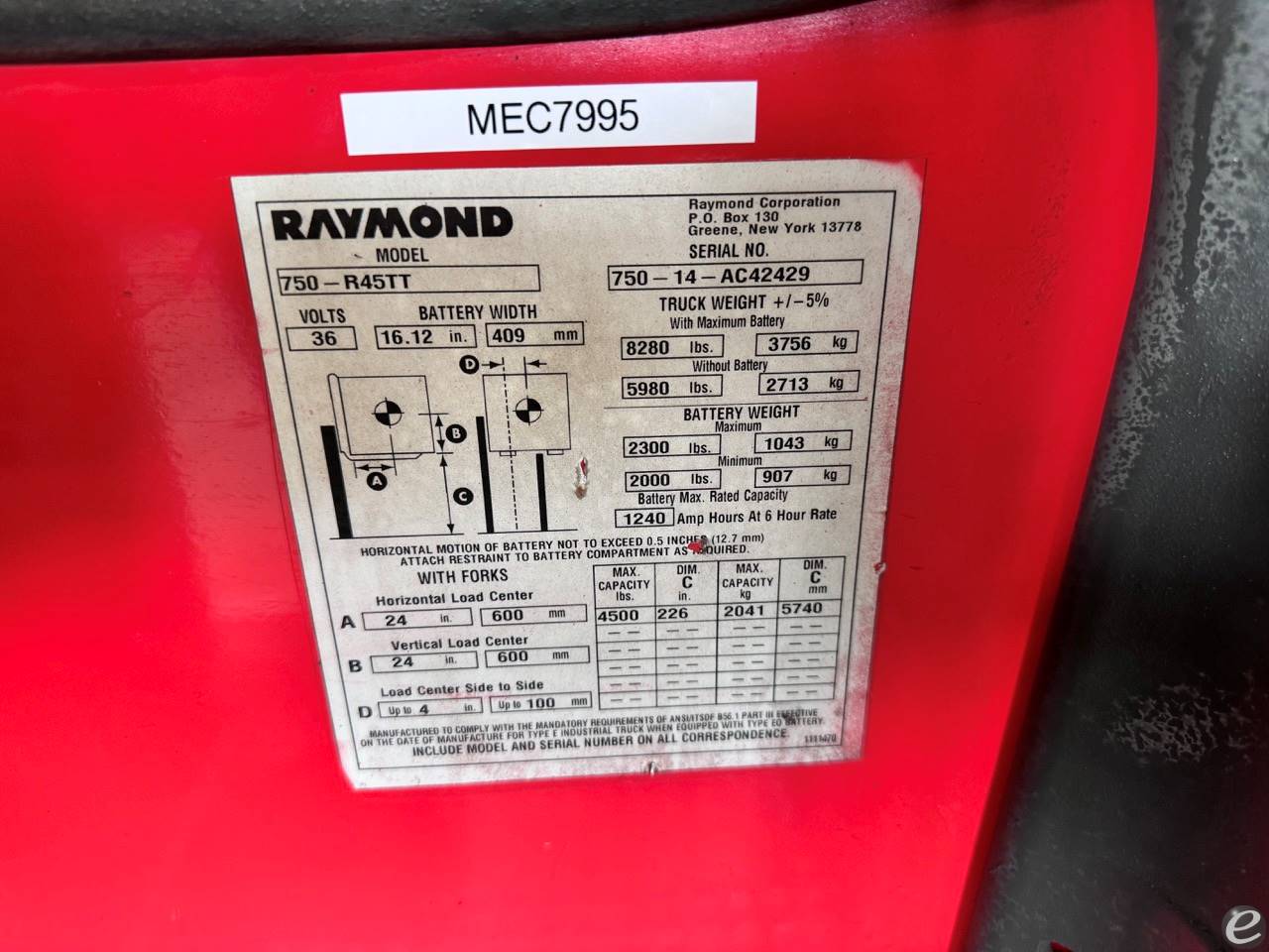 2014 Raymond 750-R45TT