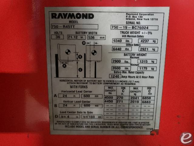 2019 Raymond 750-R45TT
